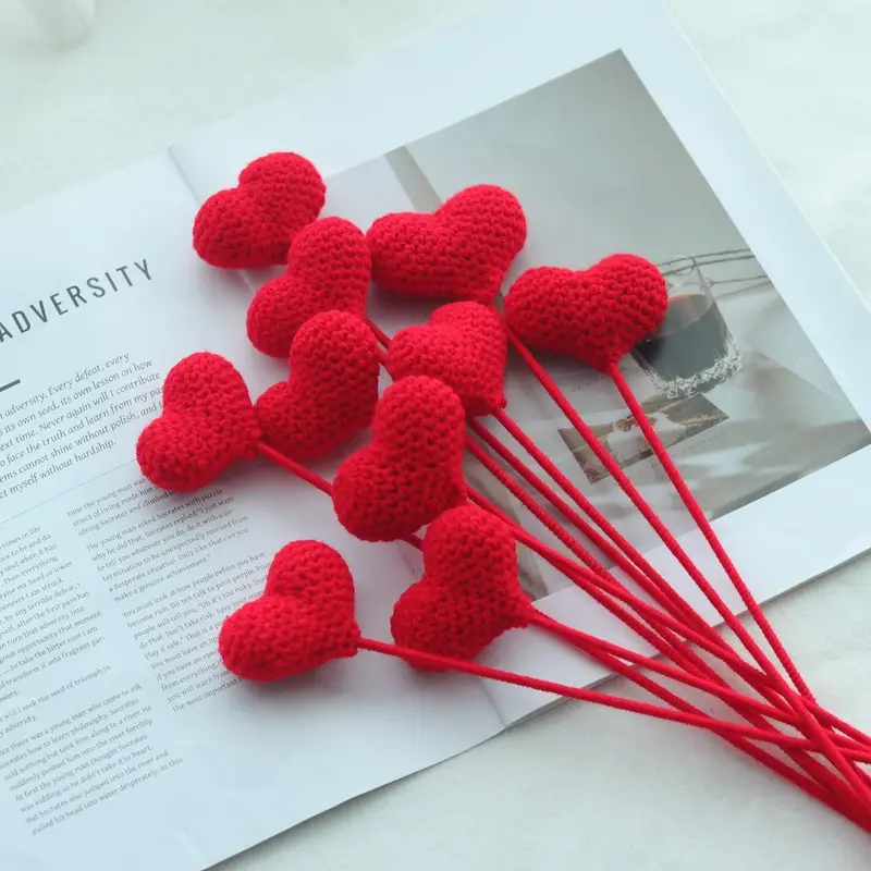 crochet heart flower