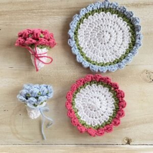 crochet flower coaster