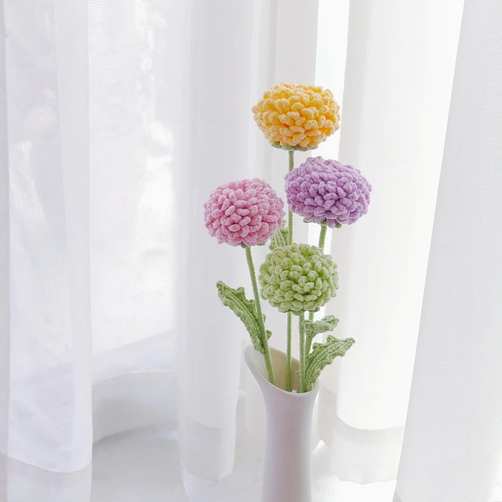 crochet pingpong flower